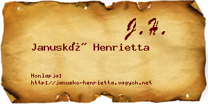 Januskó Henrietta névjegykártya